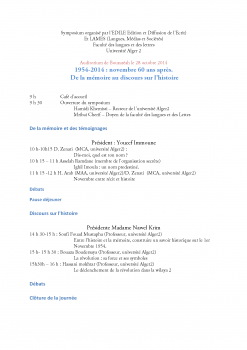 Programme du symposium