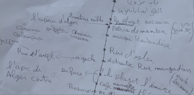 Figure 22. Extrait de l’itinéraire d’un enquêté