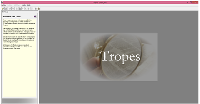 Figure 1 — Interface de Tropes (capture d’écran fournie par les auteurs).