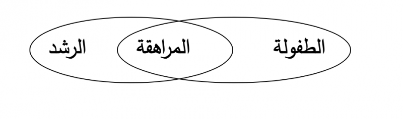 شكل رقم (1) يمثل الصورة التحليلية التي تبين المرحلة الانتقالية للمراهقة. 