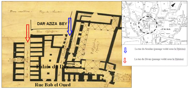 Figure 6: La relation du palais Aziza avec la Djénina  