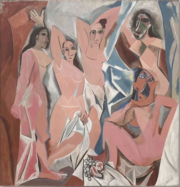 Pablo Picasso. Les Demoiselles d’Avignon, Huile sur toile ; 244 x 233 cm, 1907