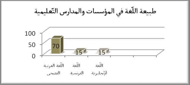 الشكل 2 : طبيعة اللّغة في الواقع التّعليميّ