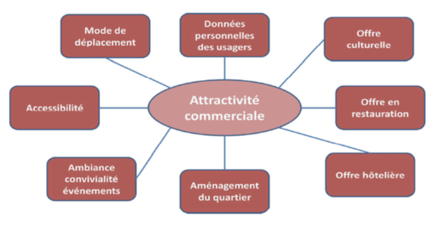 Figure n° 1. Les facteurs d’influence de l’attractivité commerciale du centre-ville : le point de vue des usagers